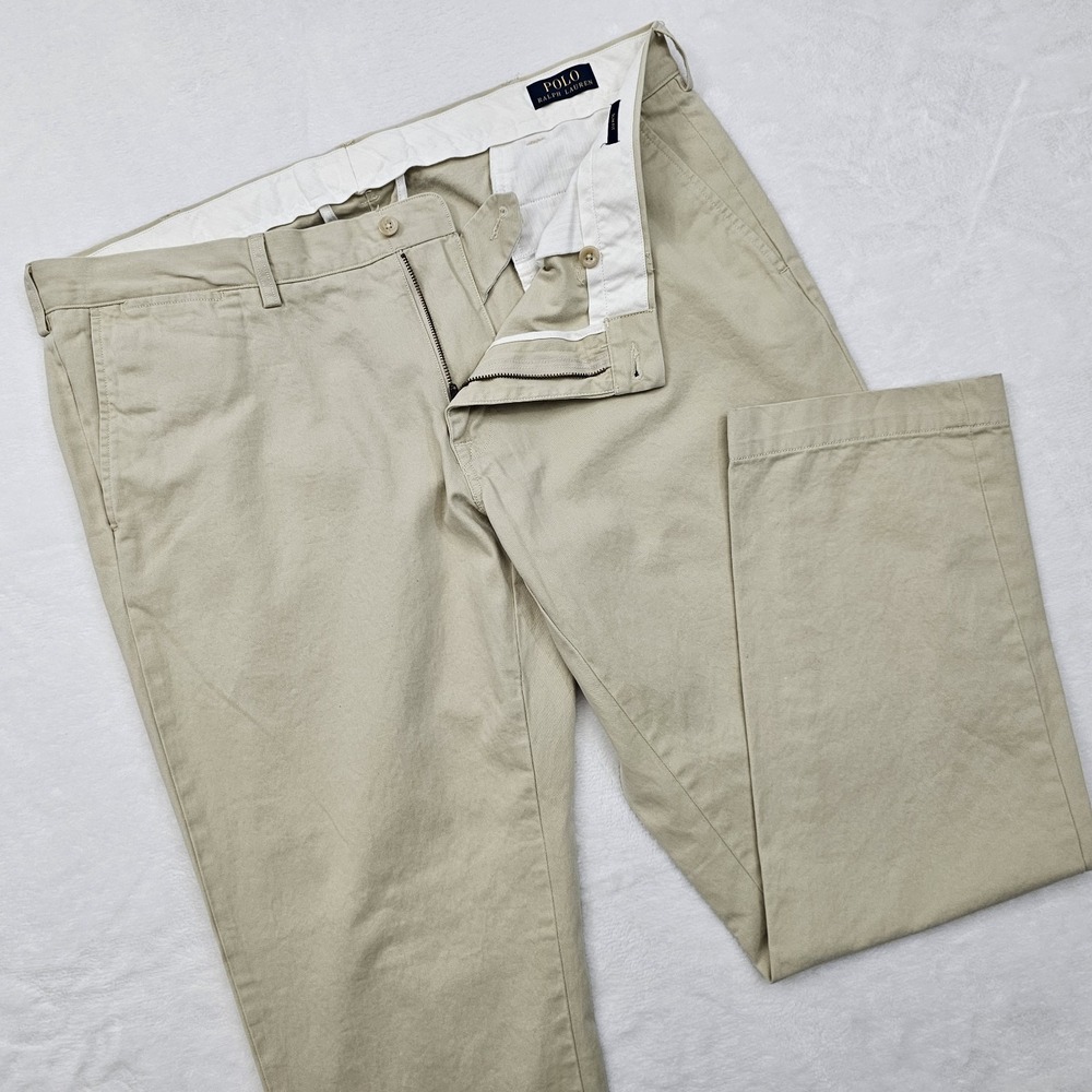 Polo Ralph Lauren Mens 40W 31L Beige Pants Chinos Khaki Slim Fit Preppy Ivy